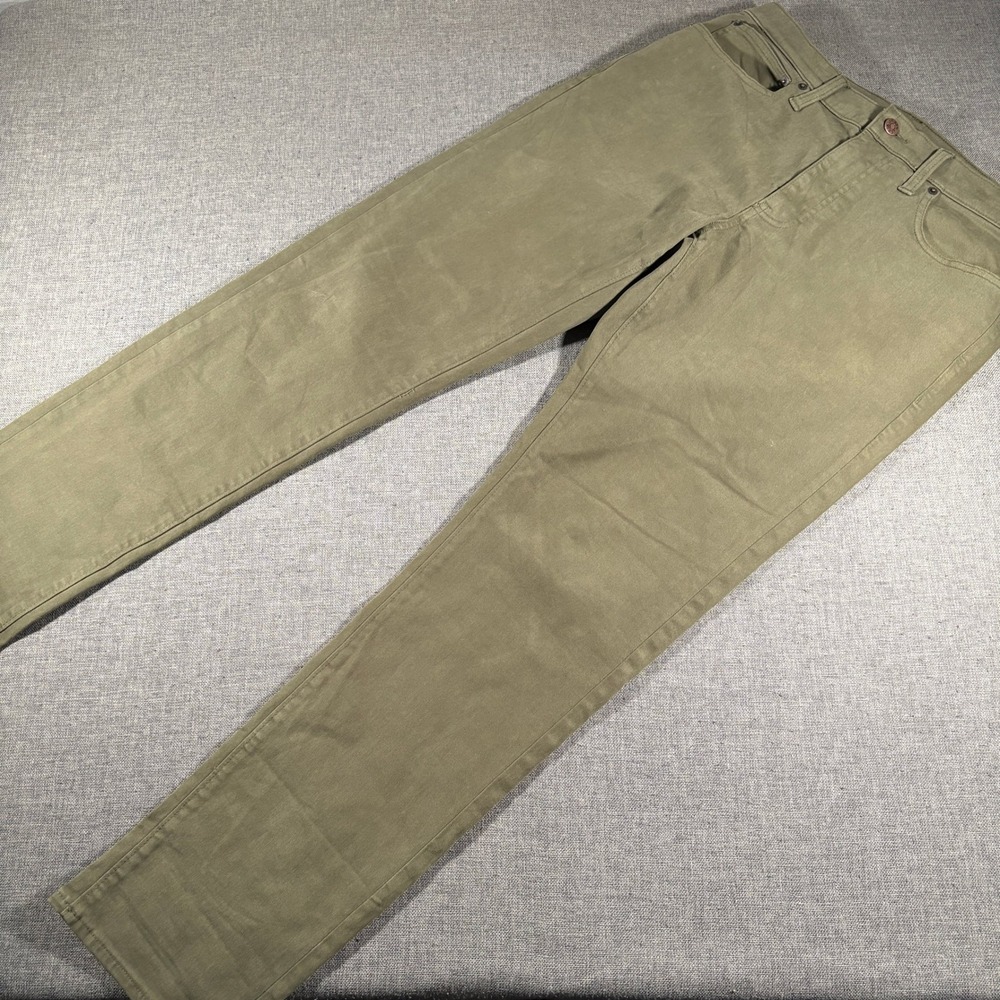 J.Crew Straight Leg Pants Mens 31x32 Olive Green Flex Stretch 5-Pocket Chino - Picture 1 of 7